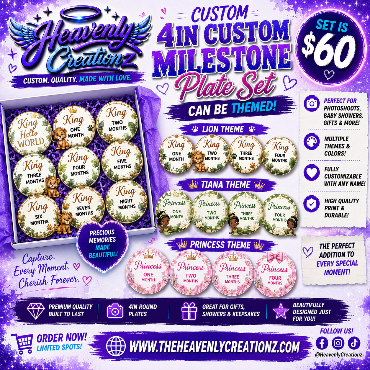 CUSTOM MILESTONE PLATE SET